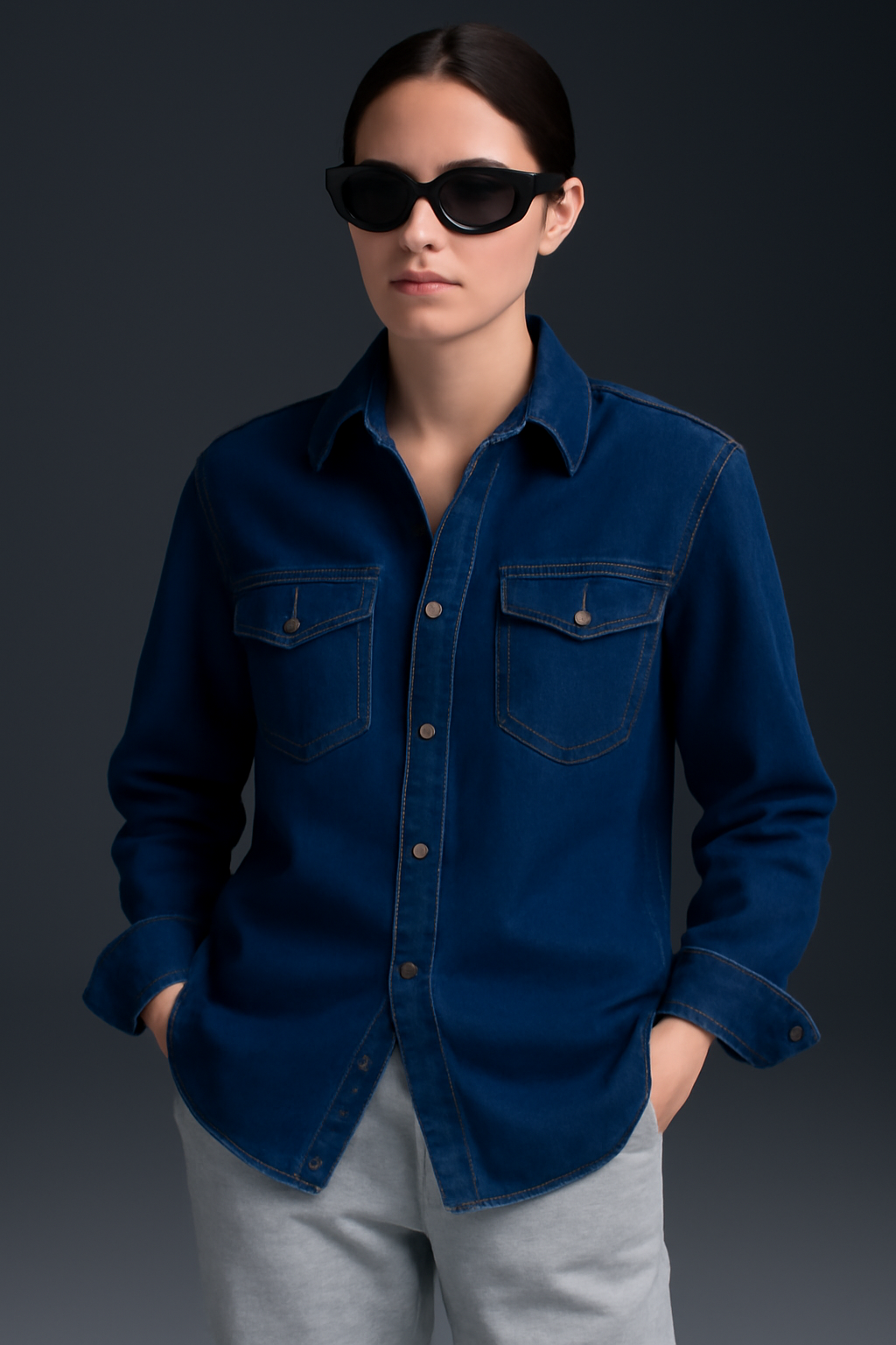 ZOE Luxe Button-Down Top