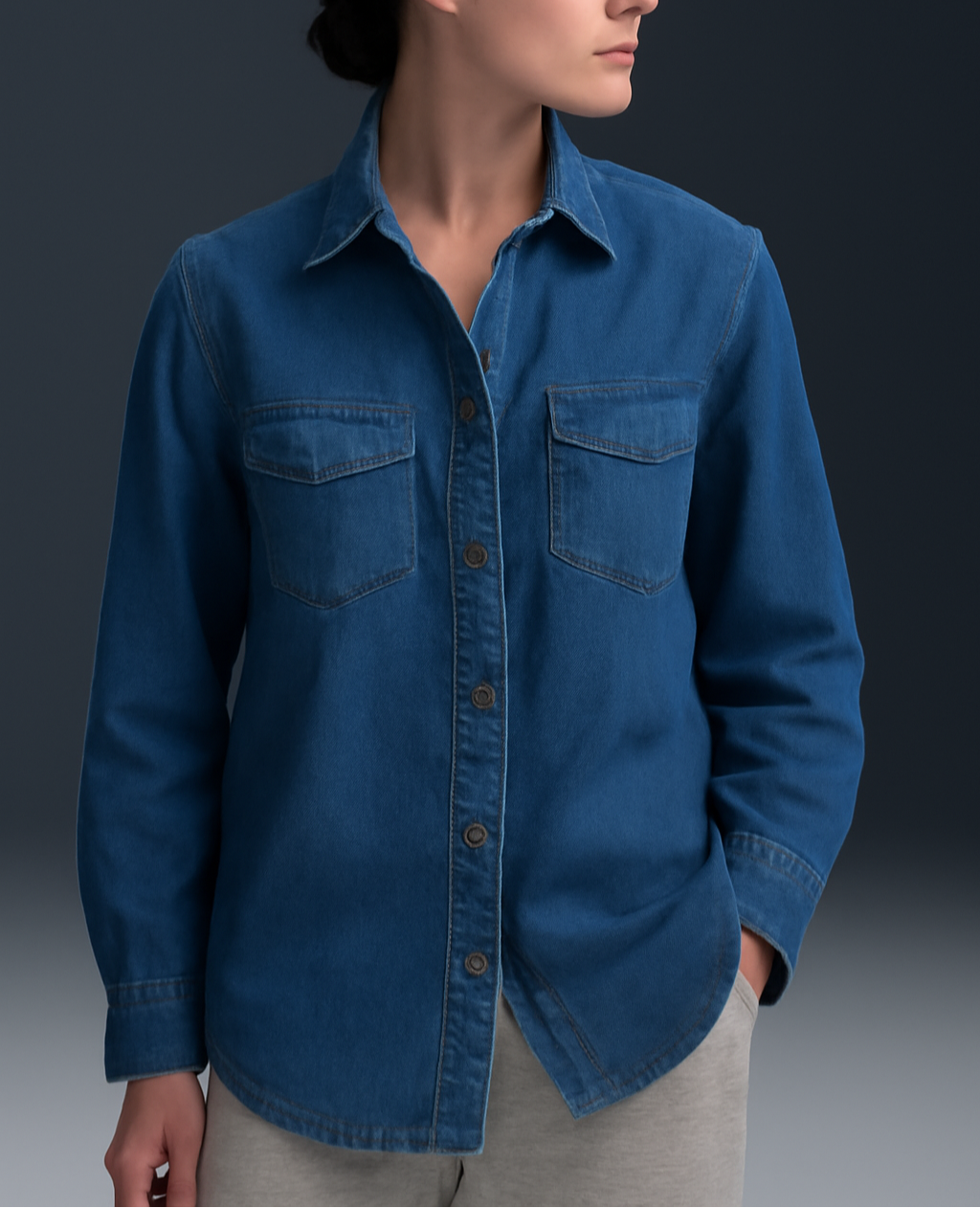 ZOE Luxe Button-Down Top