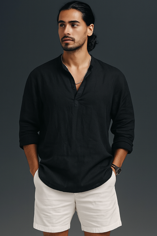 DAMIEN Cotton Linen Top